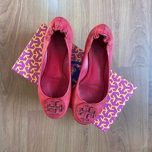 Tory Burch Reva Red Flats Size 7